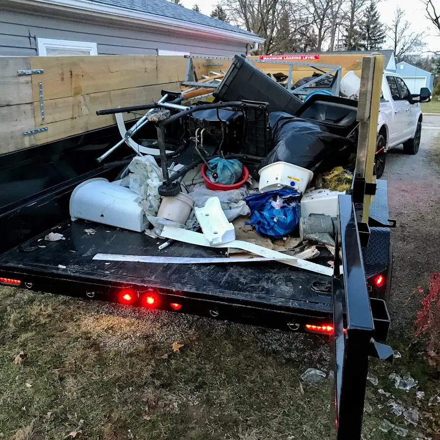 Roll-off dumpster delivered to a residential driveway in Upper Hanover